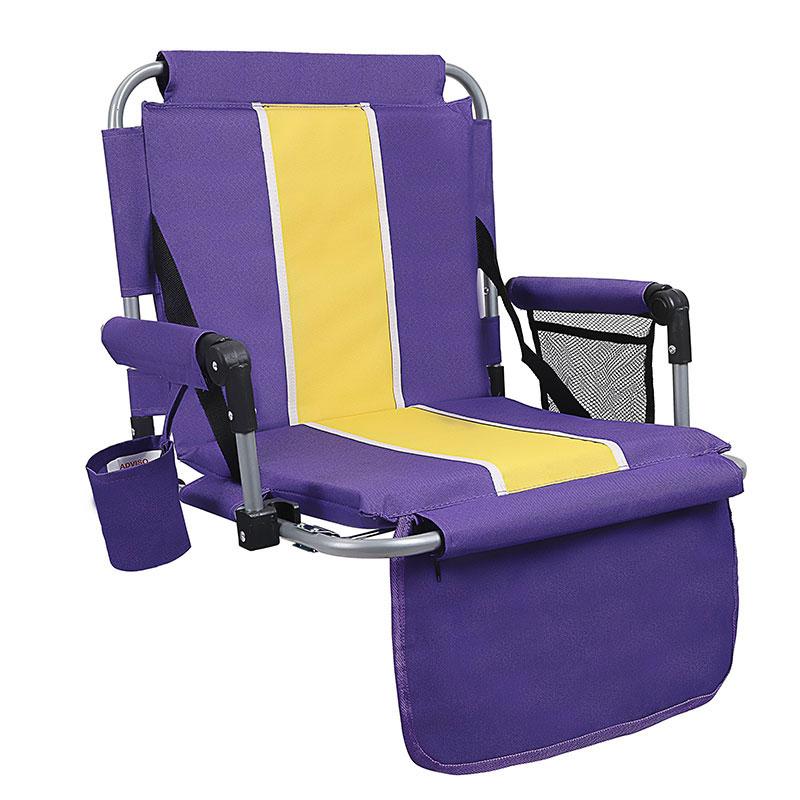 Alpha Camp Purple Stadium Chair with Back and Arm Rest